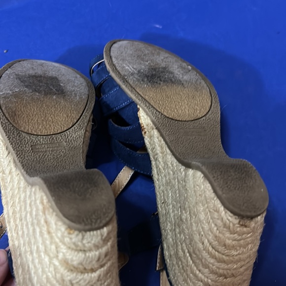 Nine West Navy Espadrille Wedges Size 5 - Picture 3 of 8